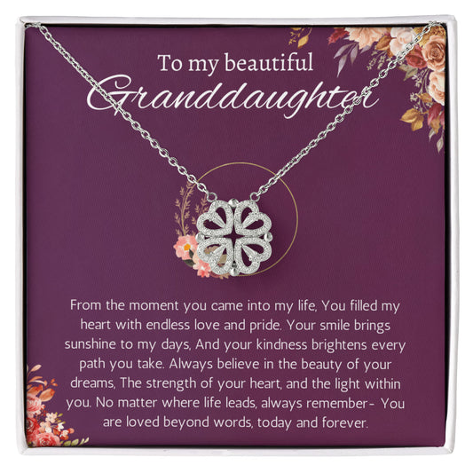 Granddaughter Gift Necklace for Birthday Christmas, Valentines, Mothers Day, Graduation Jewelry from Grandpa Grandma Magnetic Heart