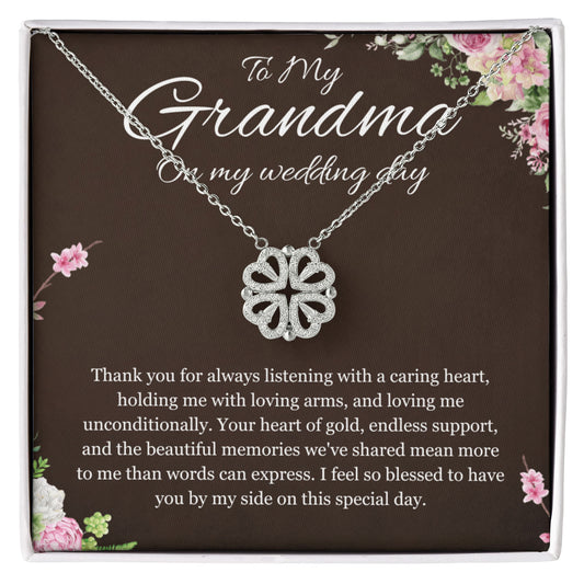 Grandmother of the Bride Gift Necklace Gift to Grandma on Wedding Day Bride Jewelry Magnetic Hearts Present