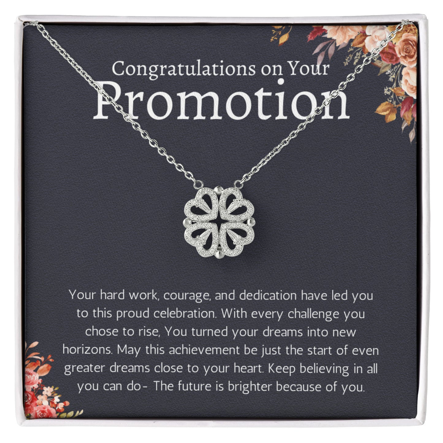 Job Promotion Gifts Necklace for Women Congratulations Gift for Coworker, Boss, Friend or Family Magnetic Love Jewelry