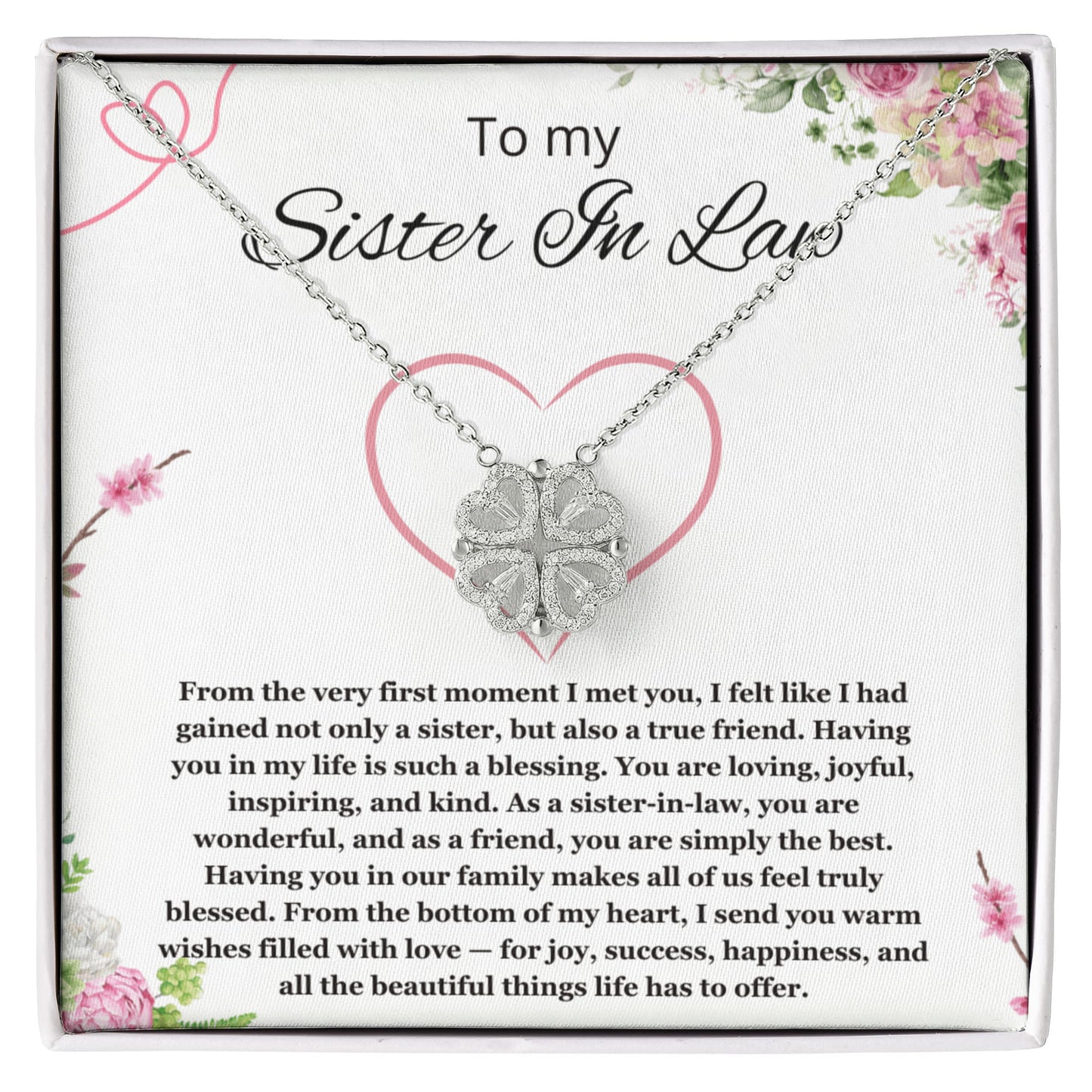 Sister in Law Jewelry Sister-in-Law Birthday Gift for Sister in Law Gift from Bride Wedding Birthday Magnetic Heart Necklace