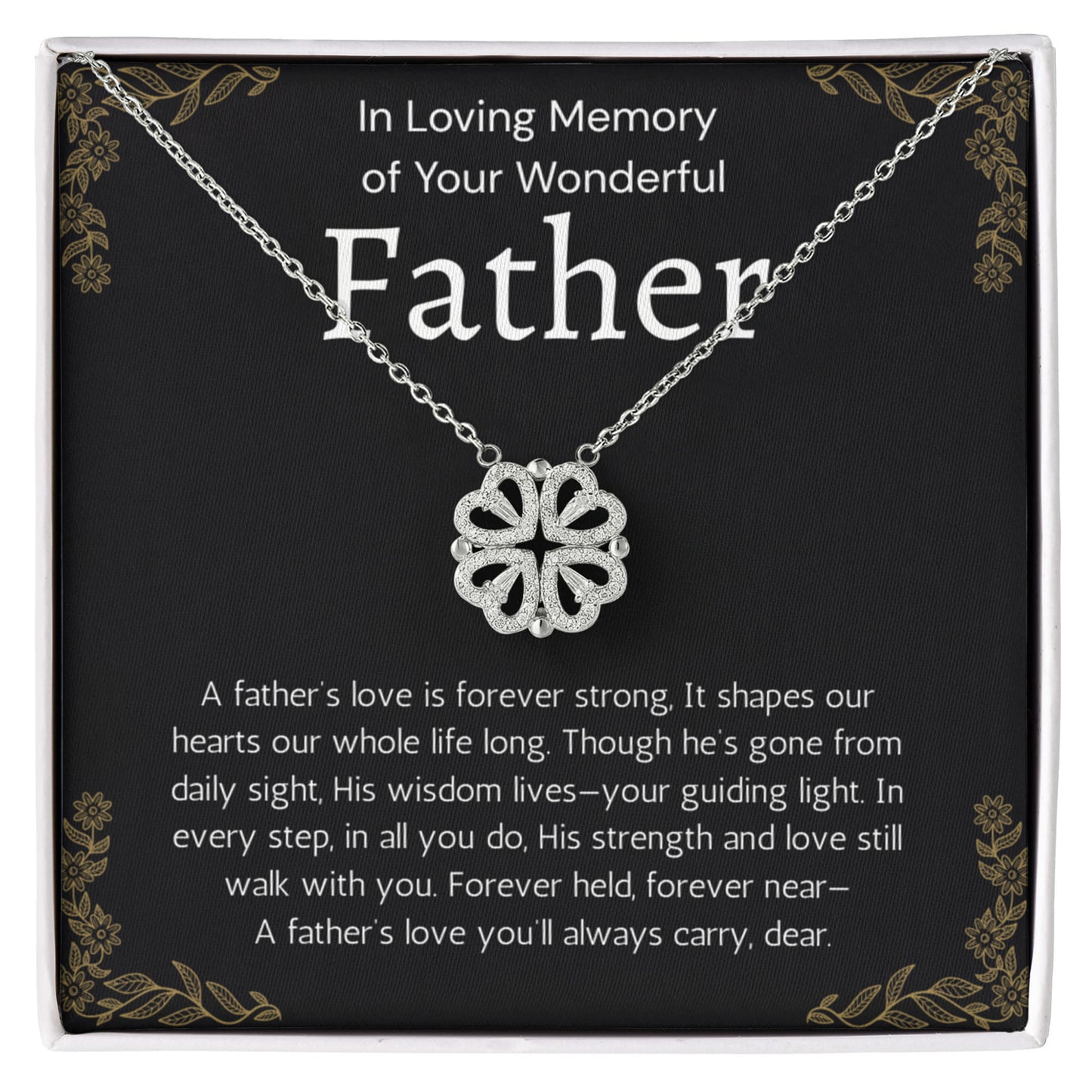 Loss Of Father Gift Necklace, Dad Memorial  Dad Condolence , Grief , Father Remembrance Necklace to Daughter Magnetic Heart