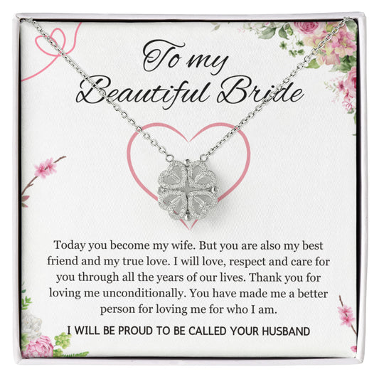 Wedding Day Gift for Bride from Groom, Magnetic Heart Necklace to My Beautiful Wife from Husband Present Jewelry