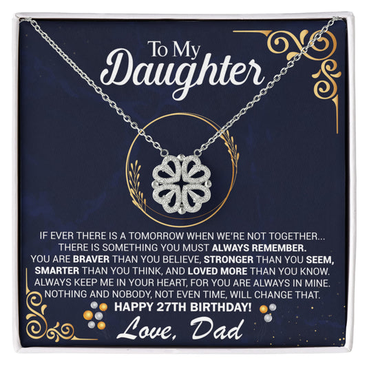 27th Birthday Daughter Gift Necklace, Gift From Dad, Magnetic Heart Jewelry For 27th Birthday Girl, Gift for 27th Year Old Daughter