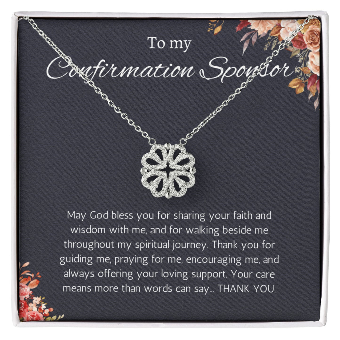 Confirmation Sponsor Gift for Women, Catholic Sponsor Gifts Thank you Gift Sponsor Confirmation Magnetic Herat Jewelry Necklace