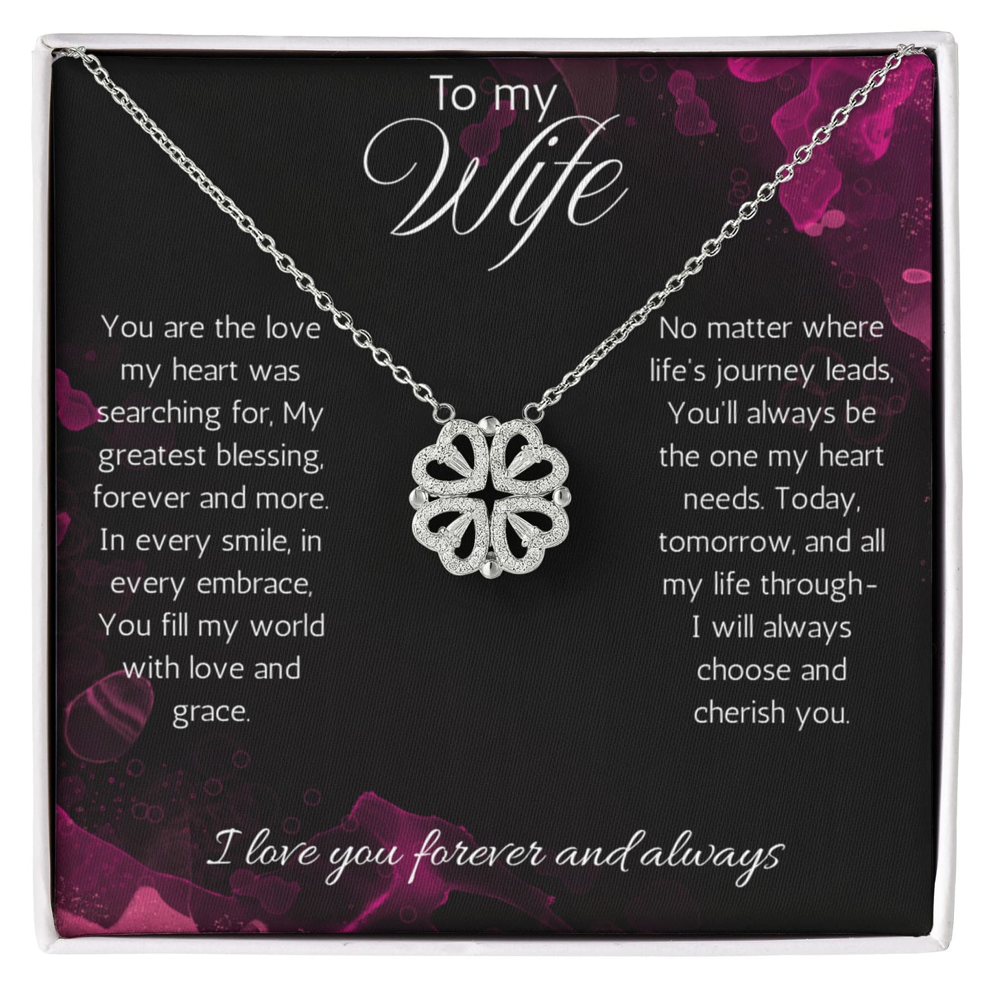 Wife Gift Necklace, Anniversary, Birthday, Christmas Gift Necklace For Soulmate, from Husband Magnetic Heart Jewelry