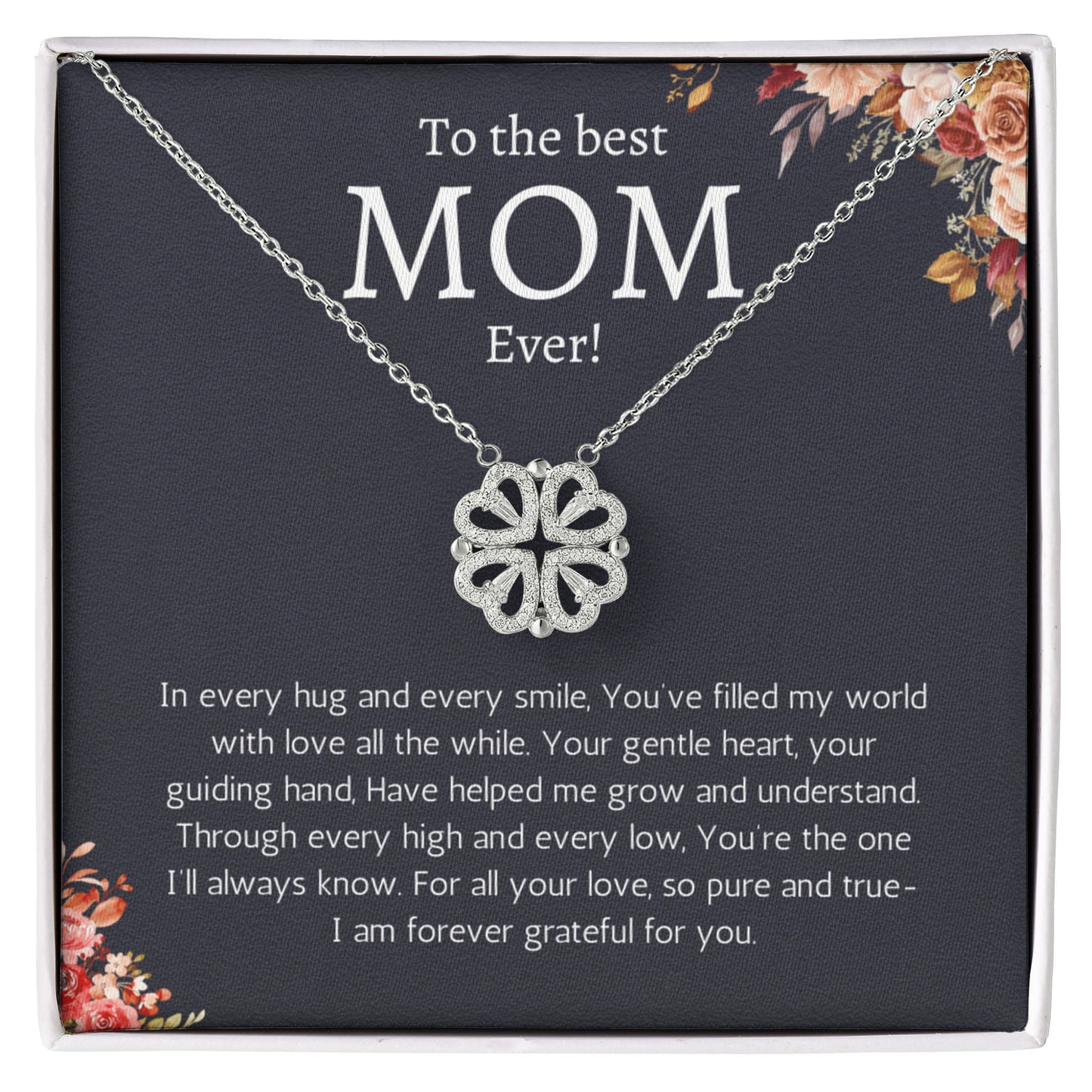 Best Mom Ever Gift for Mom from Daughter or Son Magnetic Heart Necklace for Mother's Day, Birthday, Holidays