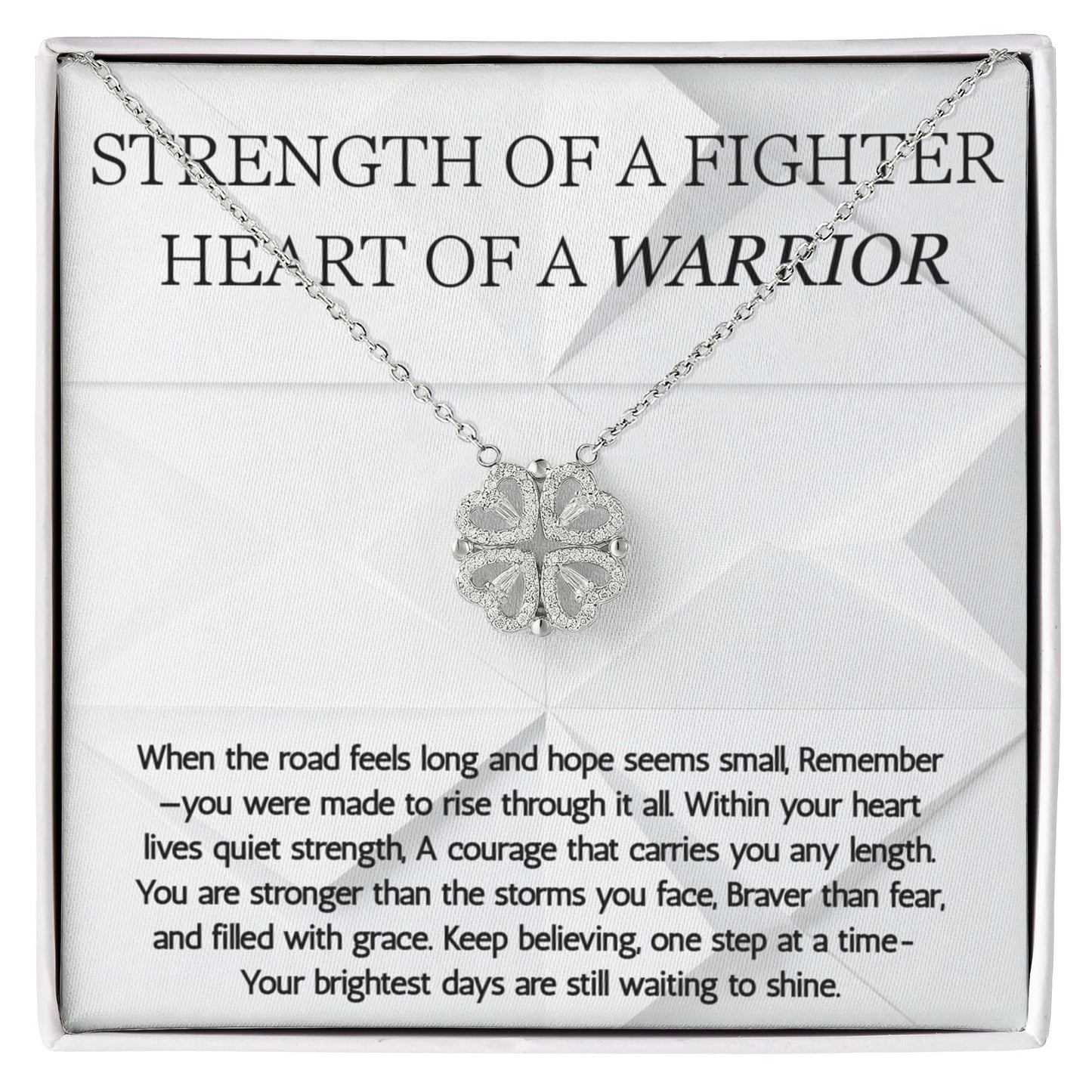 Warrior Magnetic Heart Necklace, Strength of a Fighter Jewelry, Encouragement Gift