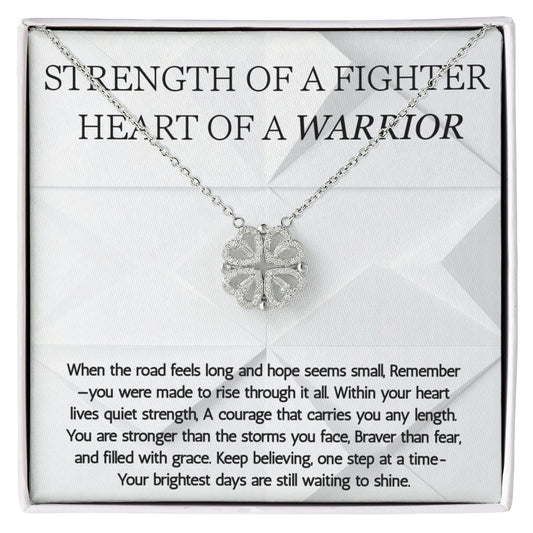 Warrior Magnetic Heart Necklace, Strength of a Fighter Jewelry, Encouragement Gift