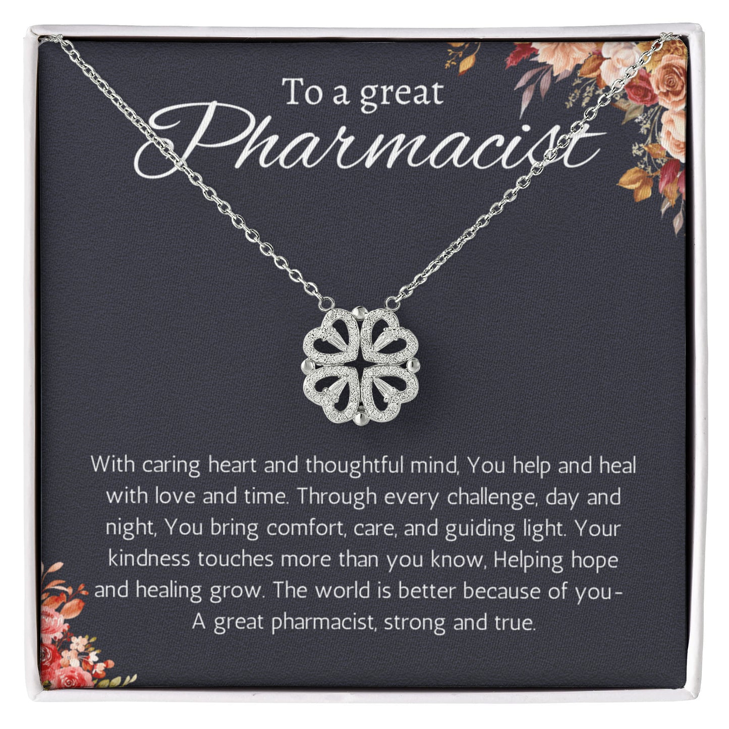 Pharmacist Gift Magnetic Heart Necklace Graduation, Retirement, Appreciation, Christmas, Birthday or Thank You Present