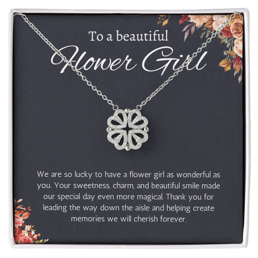 Flower Girl Gift Necklace Flower Girl Thank You Gift Flower Girl Wedding Gift Wedding Bridal Party Magnetic Heart Jewelry