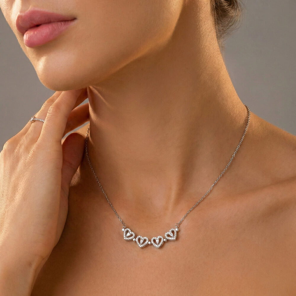 Junior Bridesmaid Gift Necklace, Wedding Day Gift for Bridesmaid, Flower Girl Gift Jewelry Magnetic Hearts  Necklace For Bridesmaid