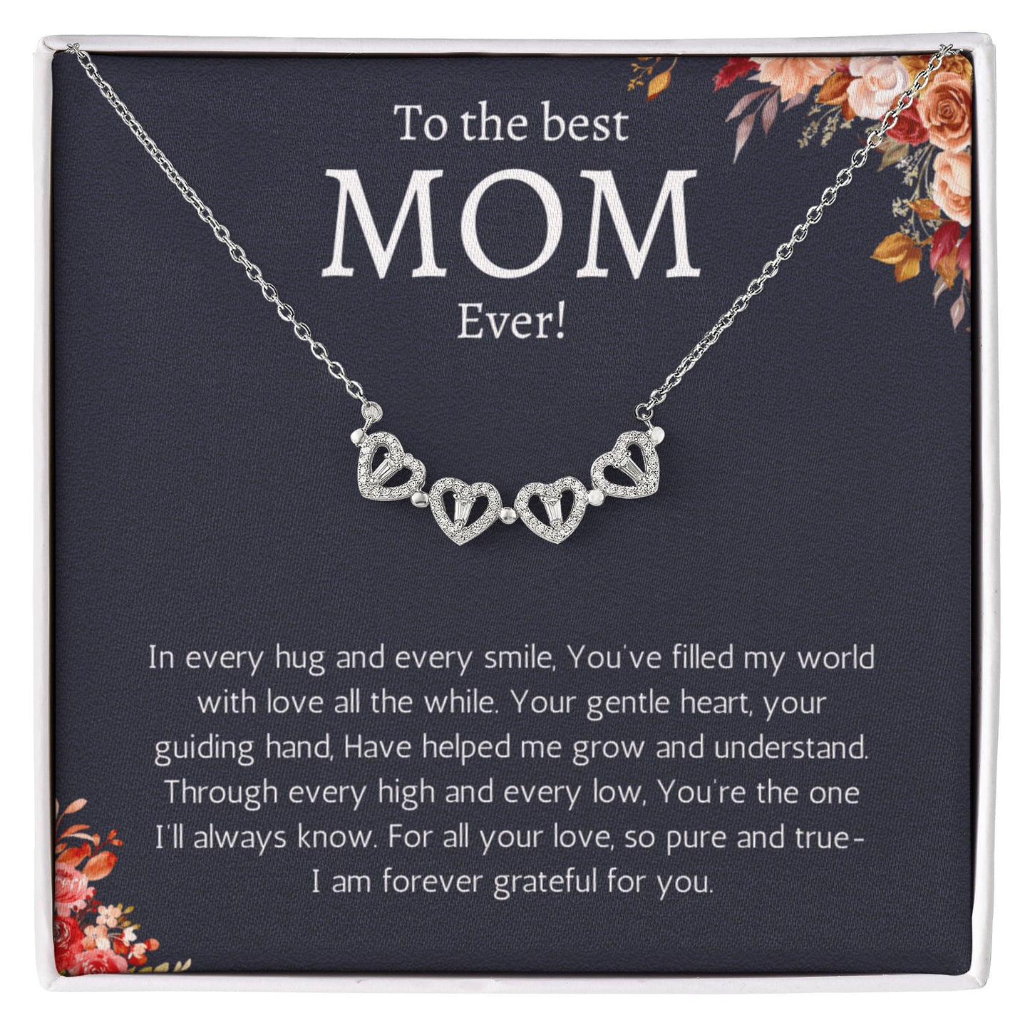 Best Mom Ever Gift for Mom from Daughter or Son Magnetic Heart Necklace for Mother's Day, Birthday, Holidays