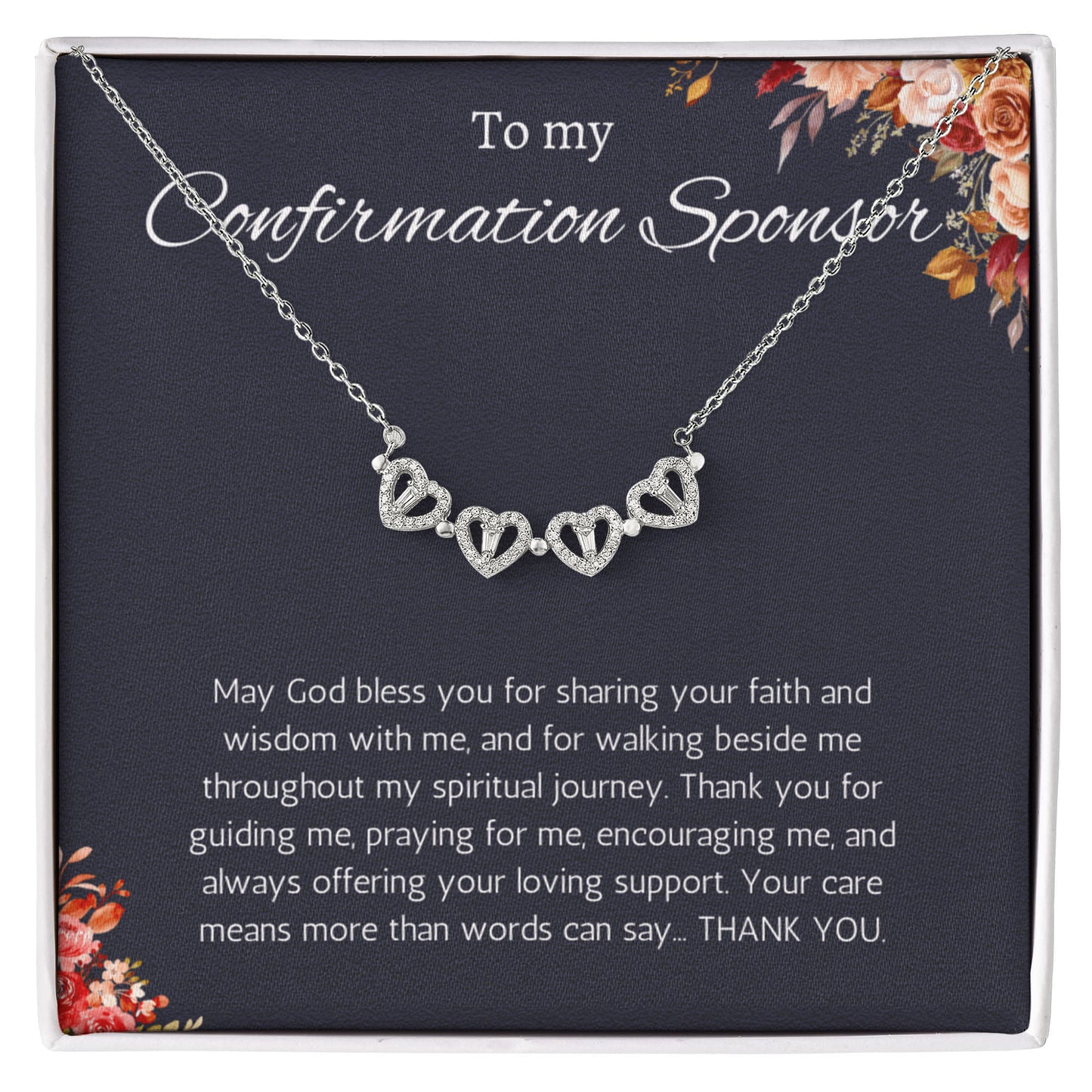Confirmation Sponsor Gift for Women, Catholic Sponsor Gifts Thank you Gift Sponsor Confirmation Magnetic Herat Jewelry Necklace
