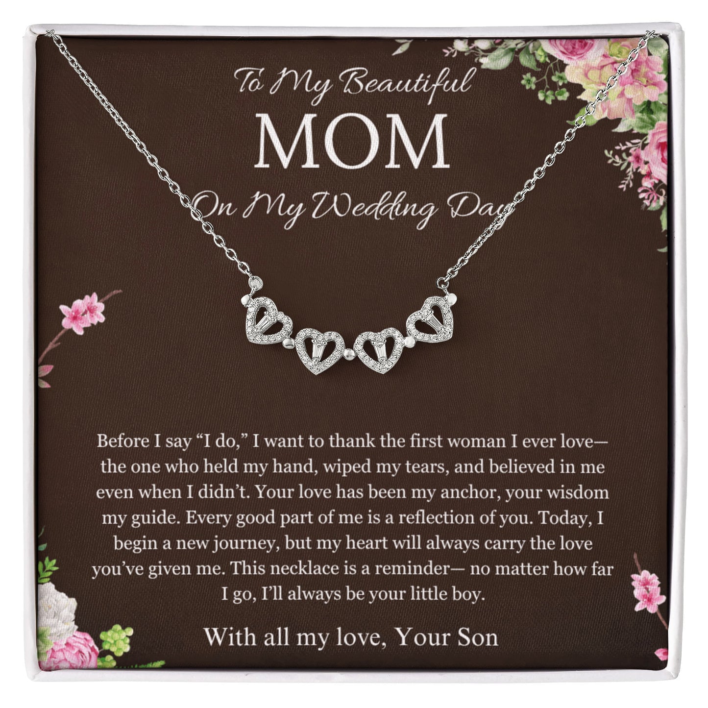 Mother of the Groom Gift From Son To Mom Gift Magnetic Heart  Wedding Gift Necklace Groom to Mother Son to Mother Gift For Wedding