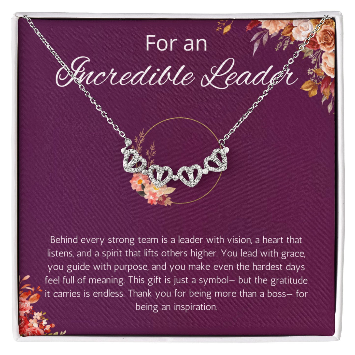 Boss Lady Jewelry, Company Head Necklace, Office Co worker, Executive, Chief, Manager Magnetic Heart Pendant