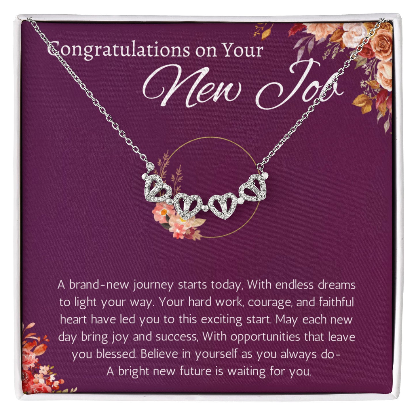 New Job Gift for Her Necklace Congratulations Gift New Job Colleague Leaving Gift New Job Gifts for Woman Magnetic Heart Jewelry
