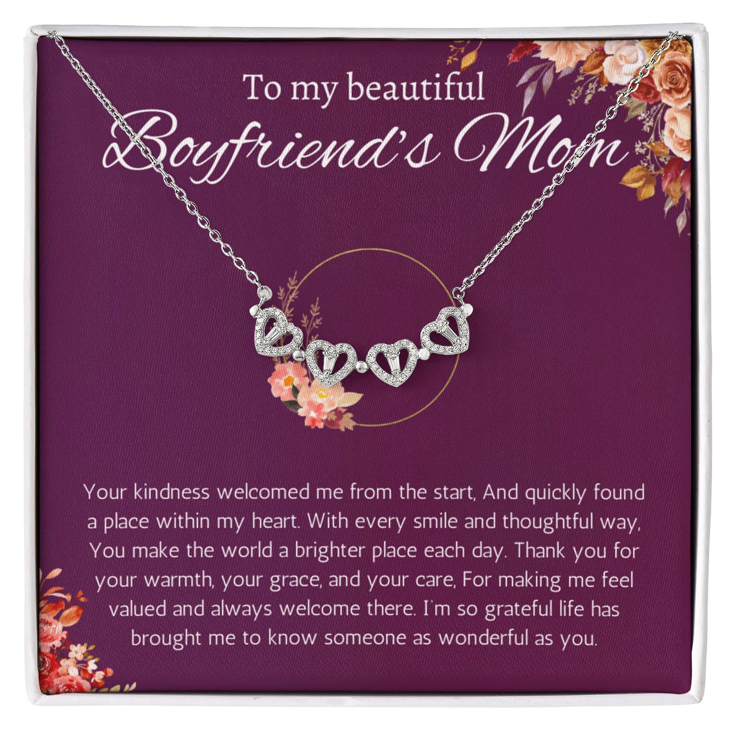 Boyfriends Mom Gift Necklace, Gift for Boyfriends mom From Girlfriend Jewelry Magnetic Heart Present