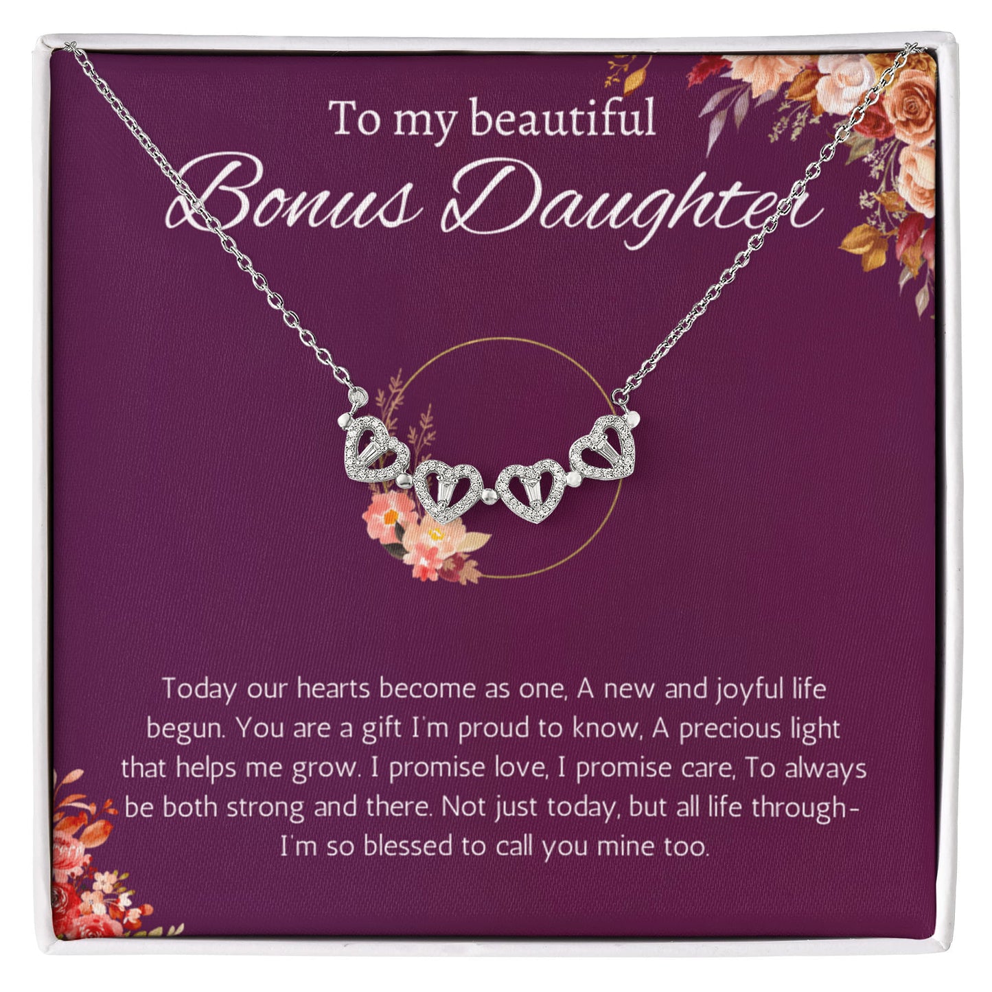Daughter of the Bride Gift Necklace Stepdaughter Gift Stepdaughter Wedding Gift from Groom Bridal Party Jewelry Magnetic Heart