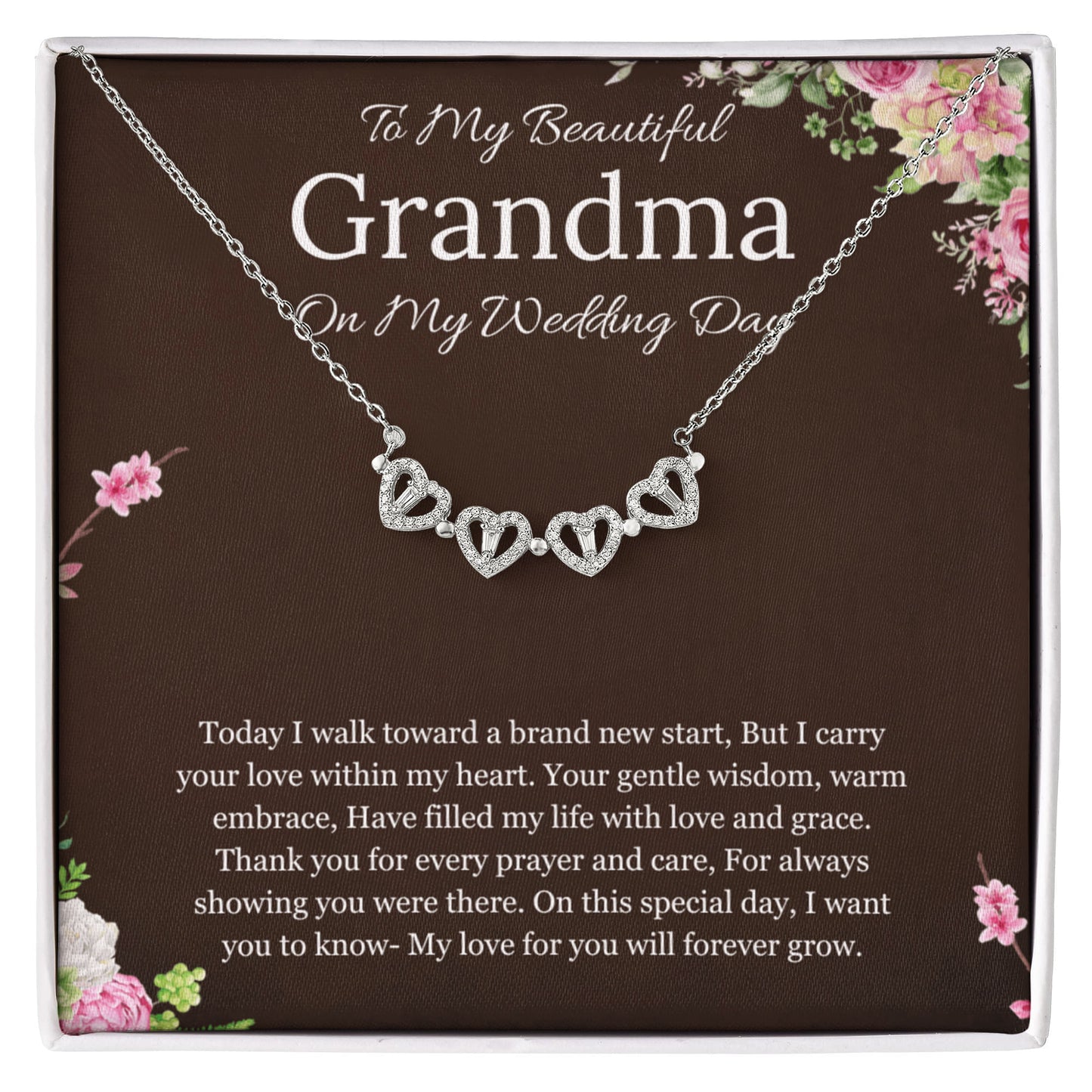 Grandmother of the Bride Gift to Grandma Wedding Gift for Grandma of the Bride Grandmother Wedding Necklace Magnetic Heart Jewelry