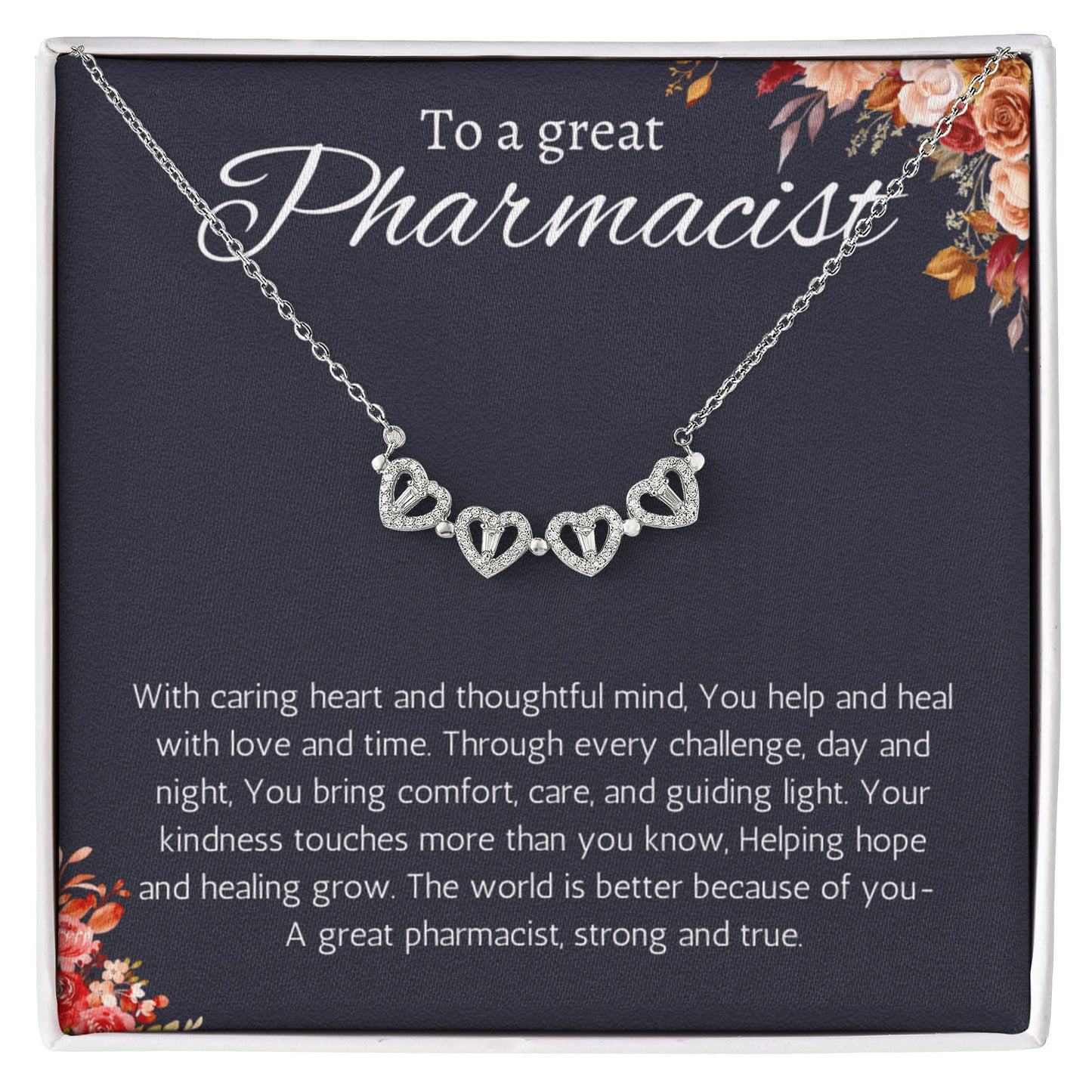 Pharmacist Gift Magnetic Heart Necklace Graduation, Retirement, Appreciation, Christmas, Birthday or Thank You Present