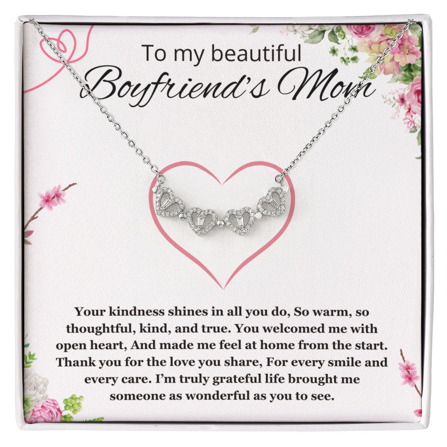 Boyfriends Mom Gift for Boyfriend's Mom, To My Boyfriends Mom Necklace Christmas, Mother's Day Birthday Magnetic Heart Jewelry