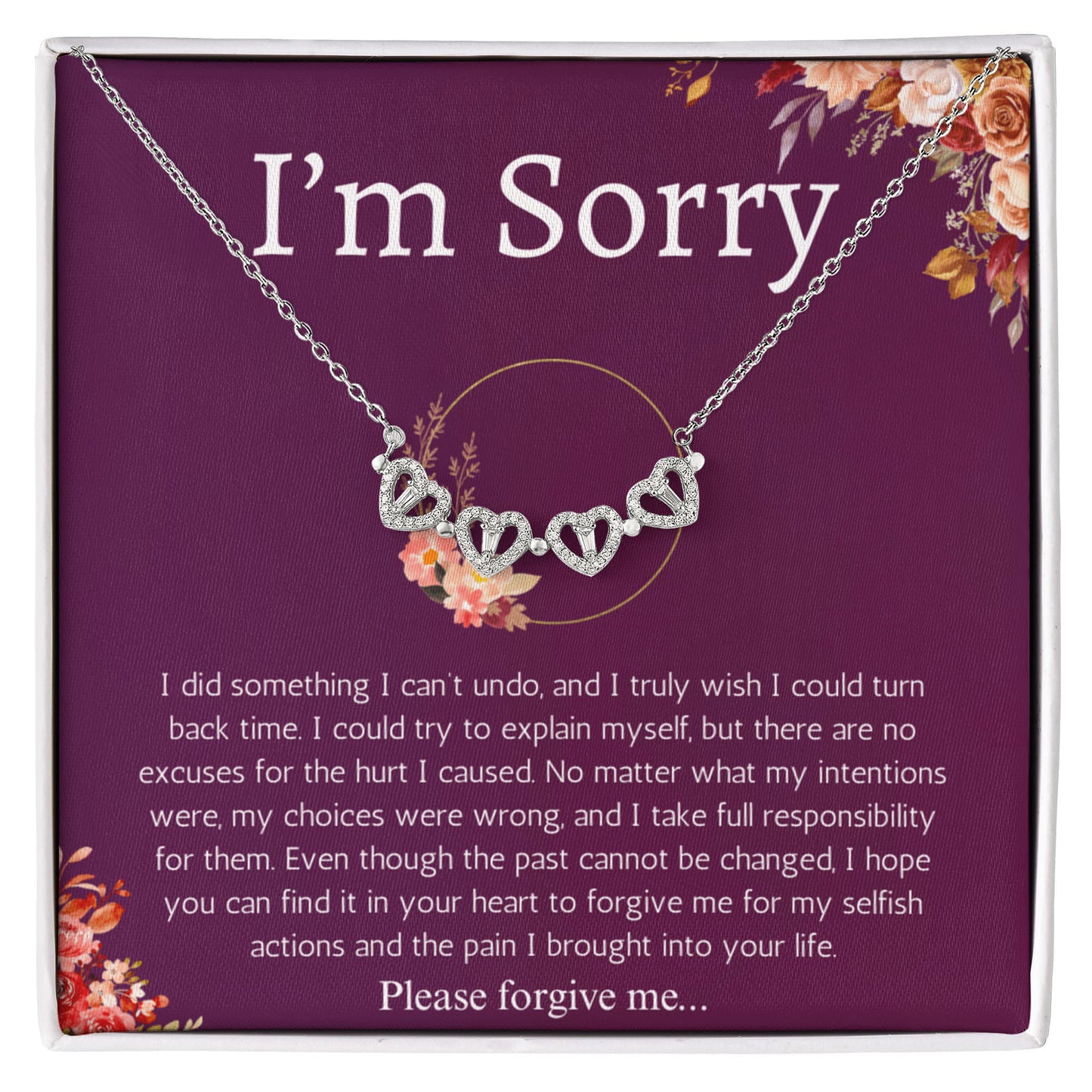 I'm Sorry Gift Apology Gift For Her Magnetic Heart Necklace Please Forgive me Gift Wife, Girlfriend, Friend, Forgiveness Jewelry