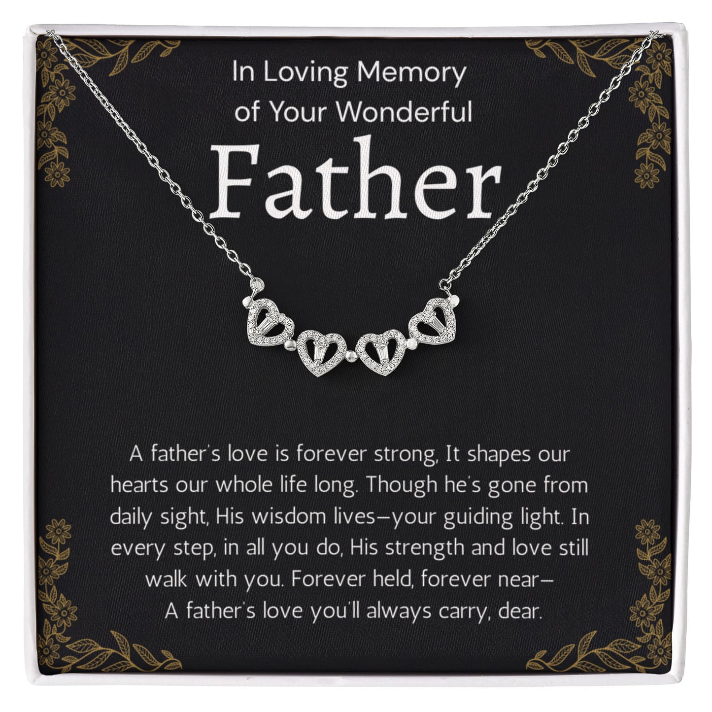 Loss Of Father Gift Necklace, Dad Memorial  Dad Condolence , Grief , Father Remembrance Necklace to Daughter Magnetic Heart
