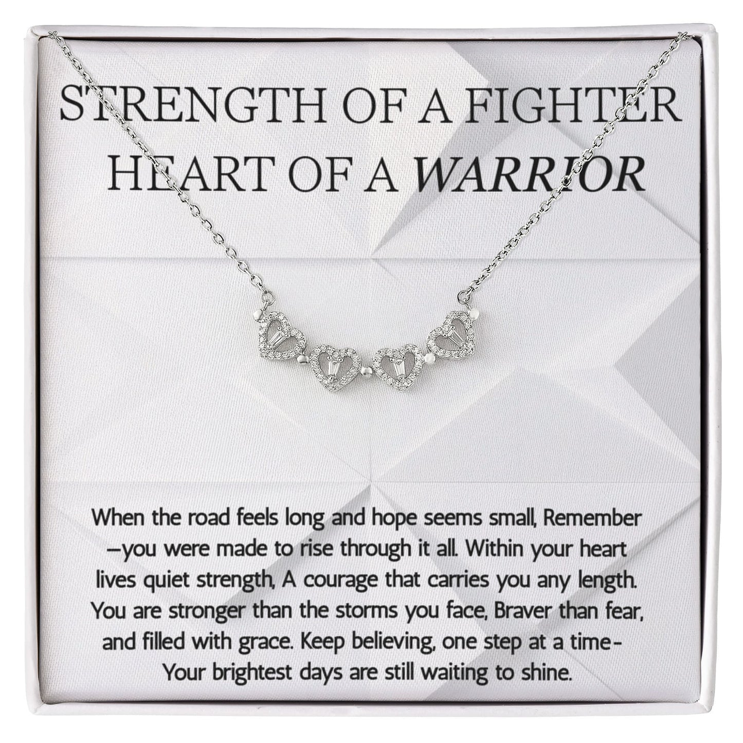 Warrior Magnetic Heart Necklace, Strength of a Fighter Jewelry, Encouragement Gift