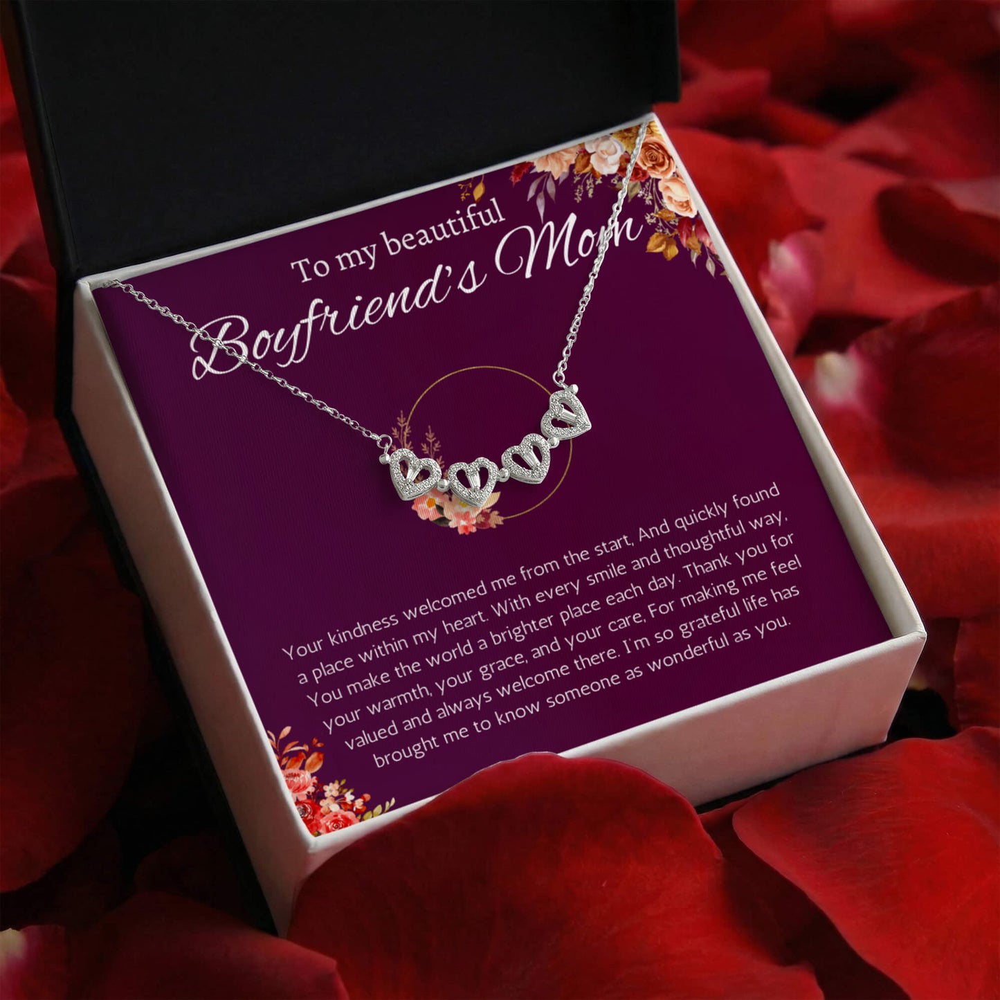 Boyfriends Mom Gift Necklace, Gift for Boyfriends mom From Girlfriend Jewelry Magnetic Heart Present
