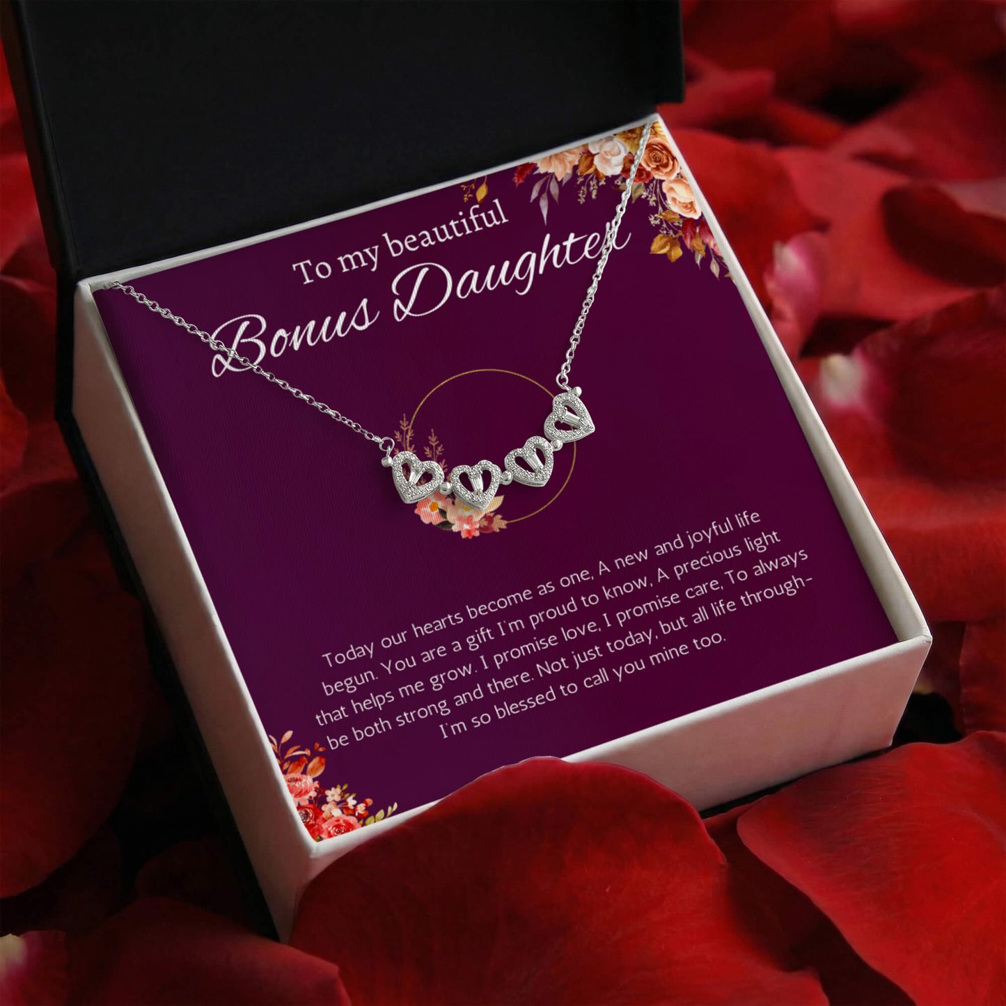 Daughter of the Bride Gift Necklace Stepdaughter Gift Stepdaughter Wedding Gift from Groom Bridal Party Jewelry Magnetic Heart