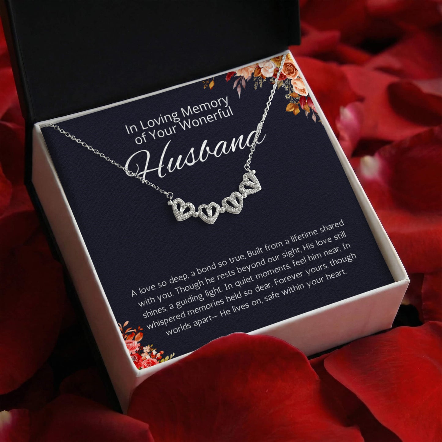 Loss of Husband Memorial Gift Necklace, Husband in Memory of Husband Sorry for your Loss of Spouse  Condolence Gift Magnetic Heart