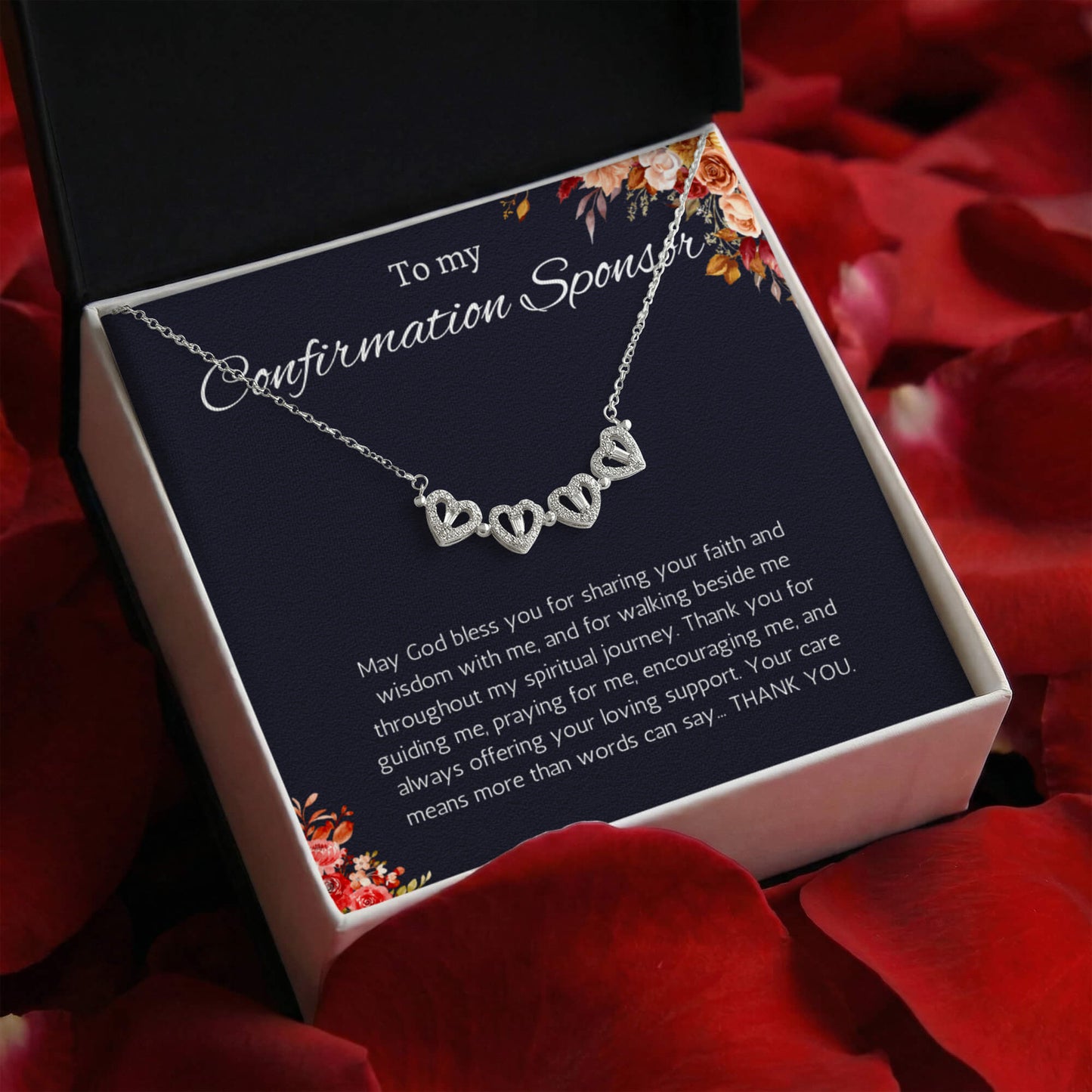 Confirmation Sponsor Gift for Women, Catholic Sponsor Gifts Thank you Gift Sponsor Confirmation Magnetic Herat Jewelry Necklace