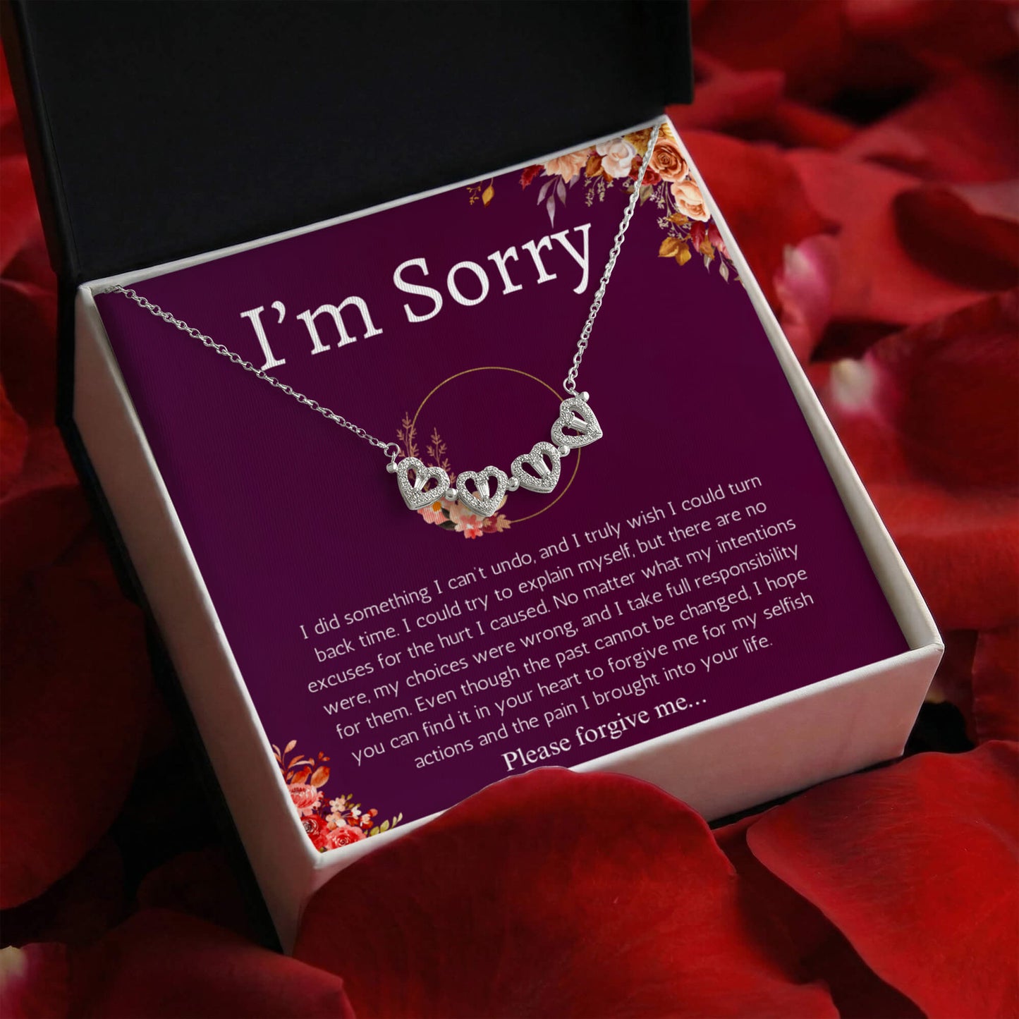 I'm Sorry Gift Apology Gift For Her Magnetic Heart Necklace Please Forgive me Gift Wife, Girlfriend, Friend, Forgiveness Jewelry
