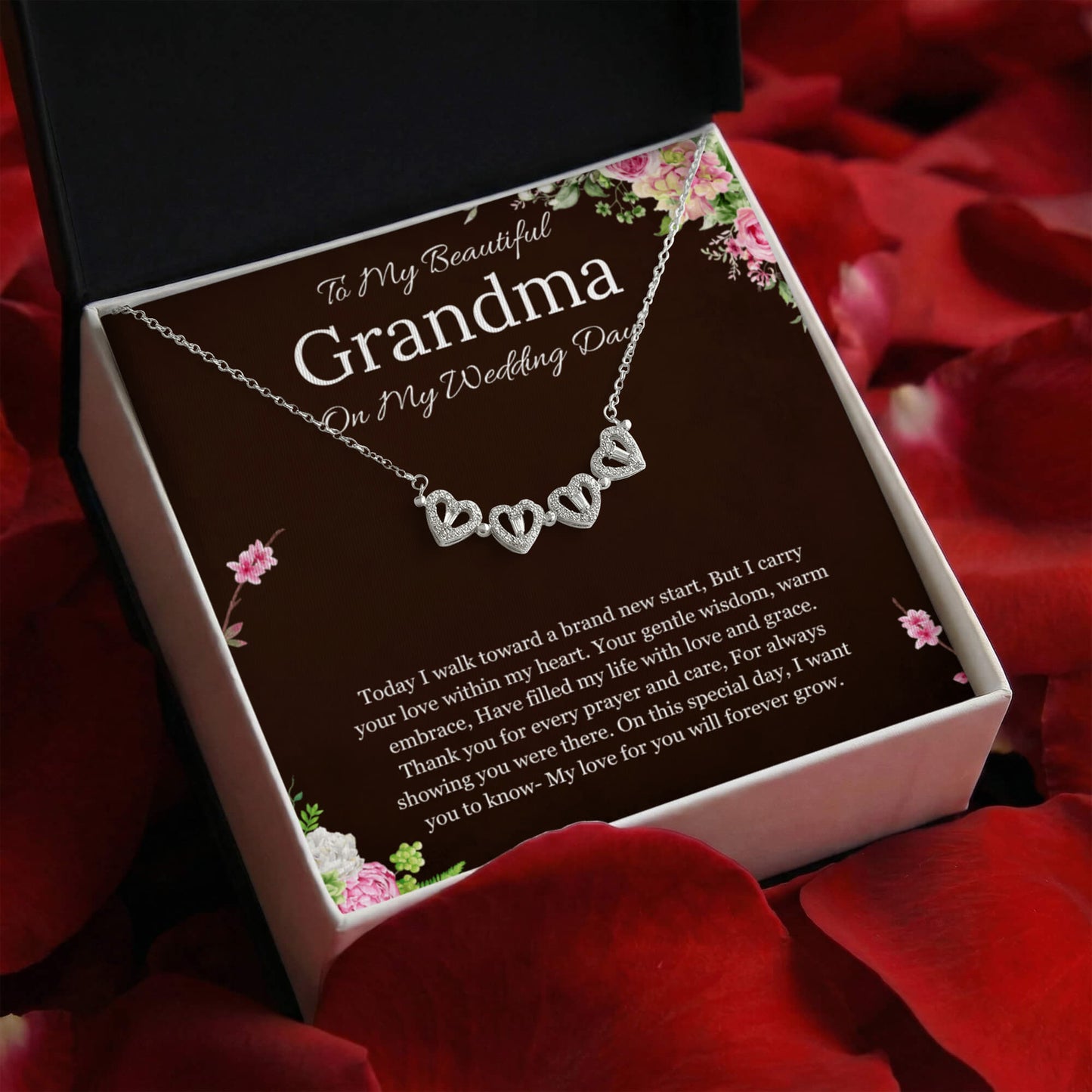 Grandmother of the Bride Gift to Grandma Wedding Gift for Grandma of the Bride Grandmother Wedding Necklace Magnetic Heart Jewelry