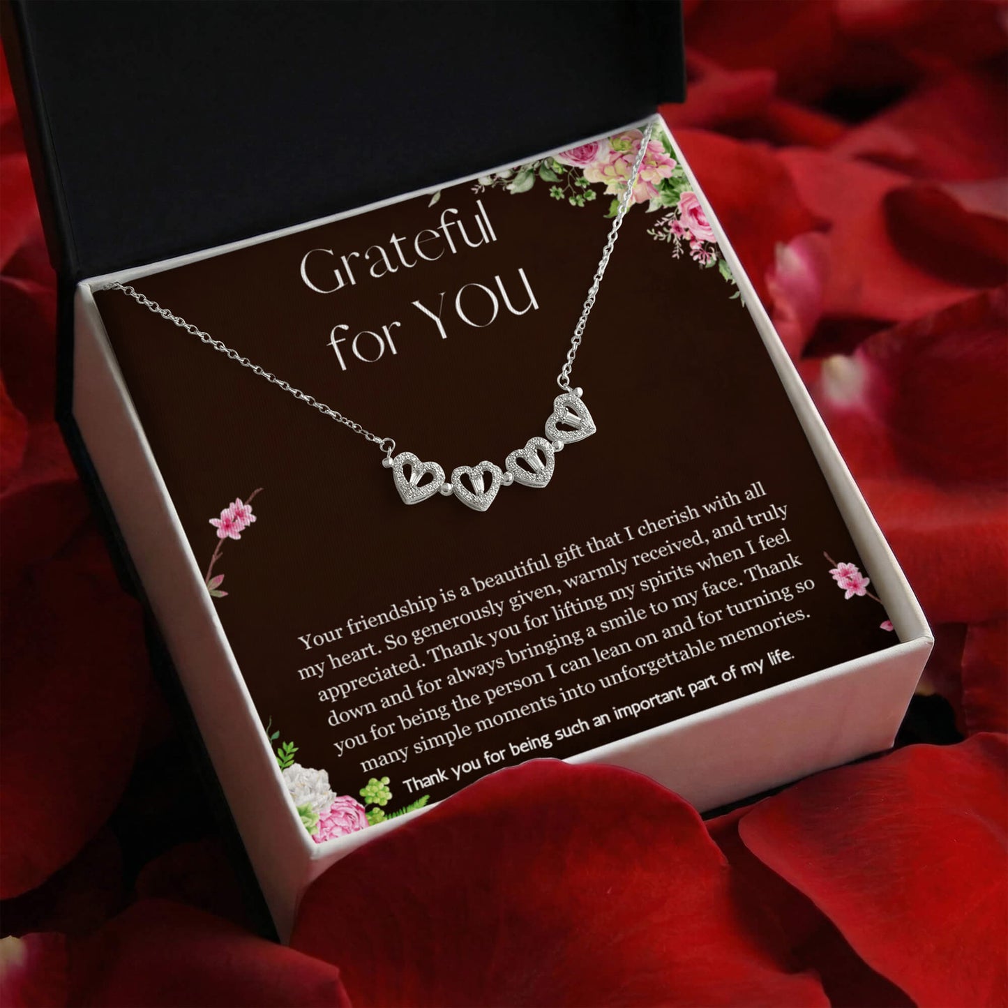 Appreciation Gift Thank you Gift for Friend,  Best Friend Gift, Gratitude Gift, Best Friend Necklace Magnetic Hearts Jewelry