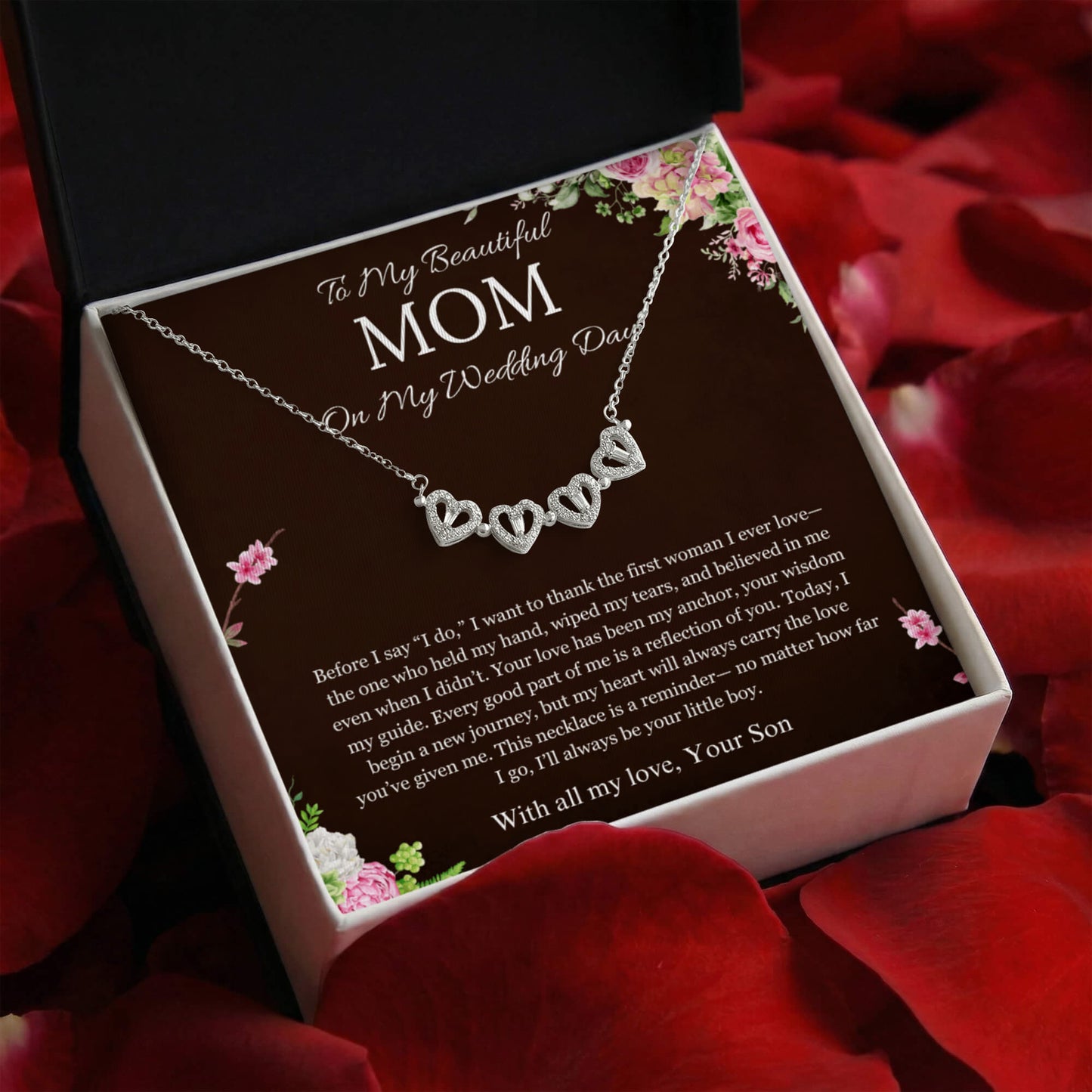 Mother of the Groom Gift From Son To Mom Gift Magnetic Heart  Wedding Gift Necklace Groom to Mother Son to Mother Gift For Wedding