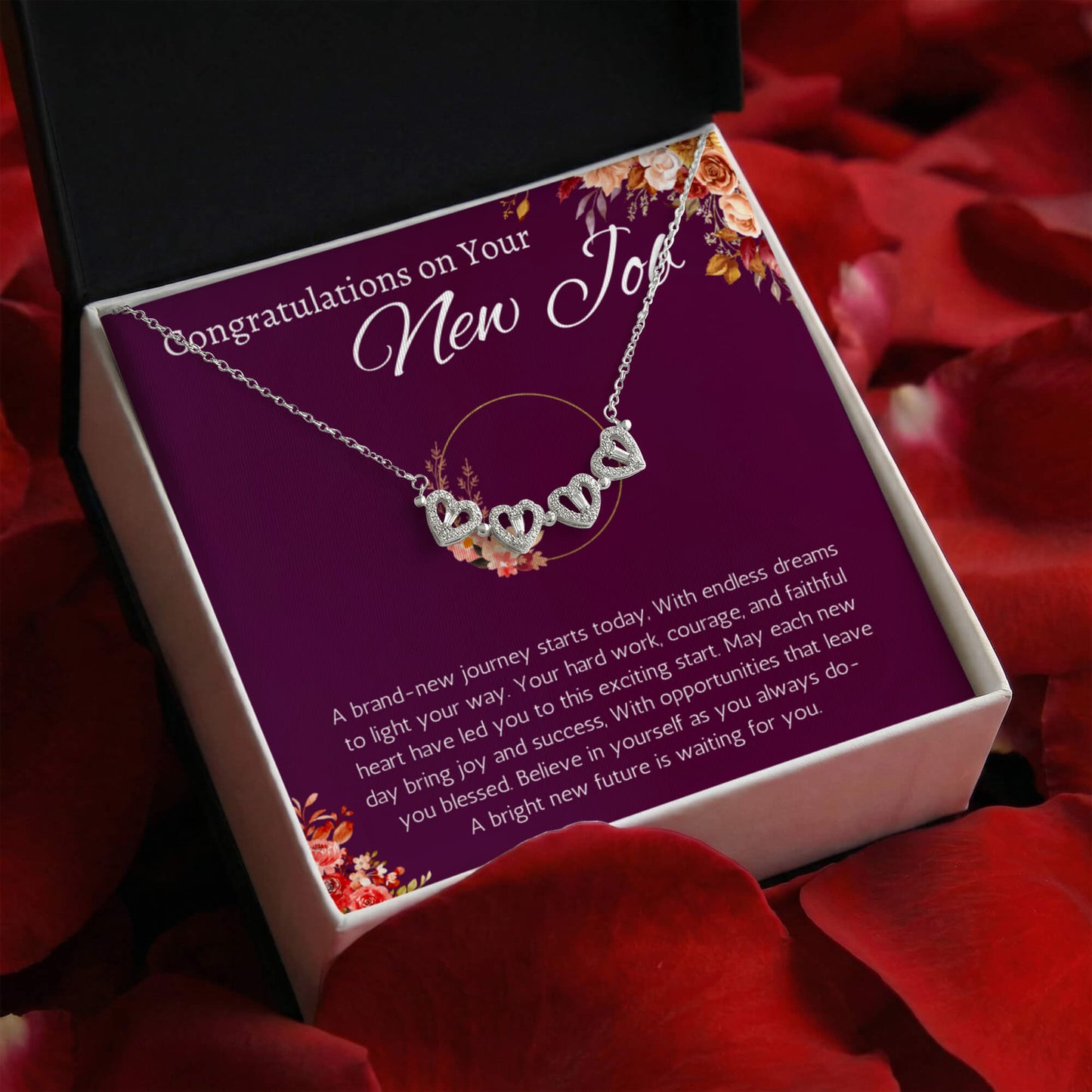 New Job Gift for Her Necklace Congratulations Gift New Job Colleague Leaving Gift New Job Gifts for Woman Magnetic Heart Jewelry