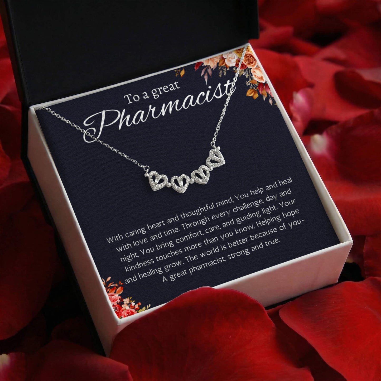 Pharmacist Gift Magnetic Heart Necklace Graduation, Retirement, Appreciation, Christmas, Birthday or Thank You Present