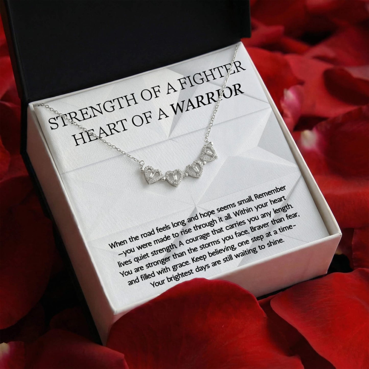 Warrior Magnetic Heart Necklace, Strength of a Fighter Jewelry, Encouragement Gift
