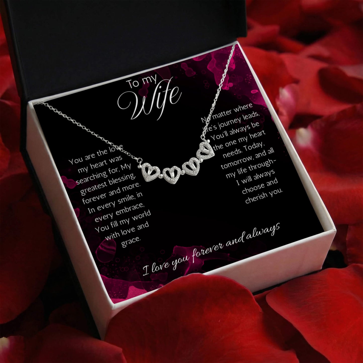 Wife Gift Necklace, Anniversary, Birthday, Christmas Gift Necklace For Soulmate, from Husband Magnetic Heart Jewelry