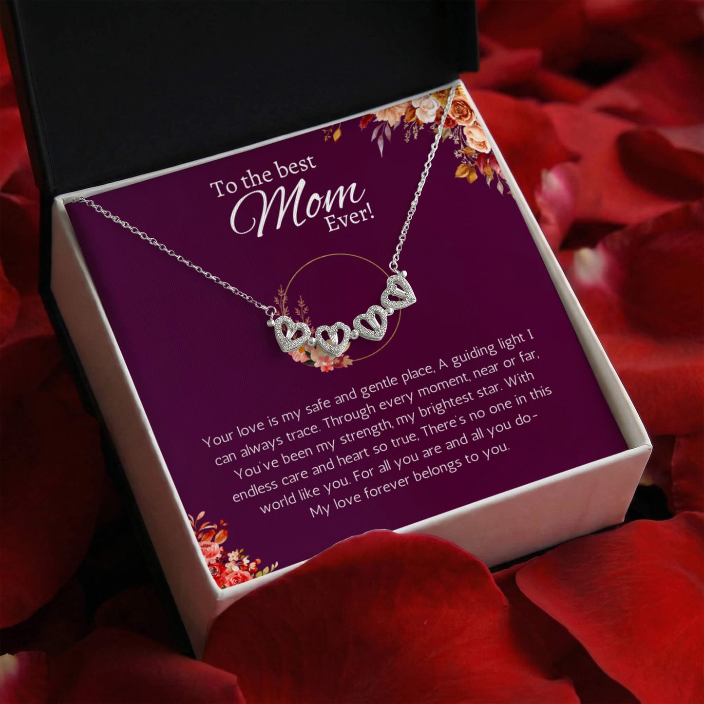 Best Mom Ever Gift for Mom from Daughter or Son Magnetic Heart Necklace for Mother's Day, Birthday, Holidays. thank you & Appreciation