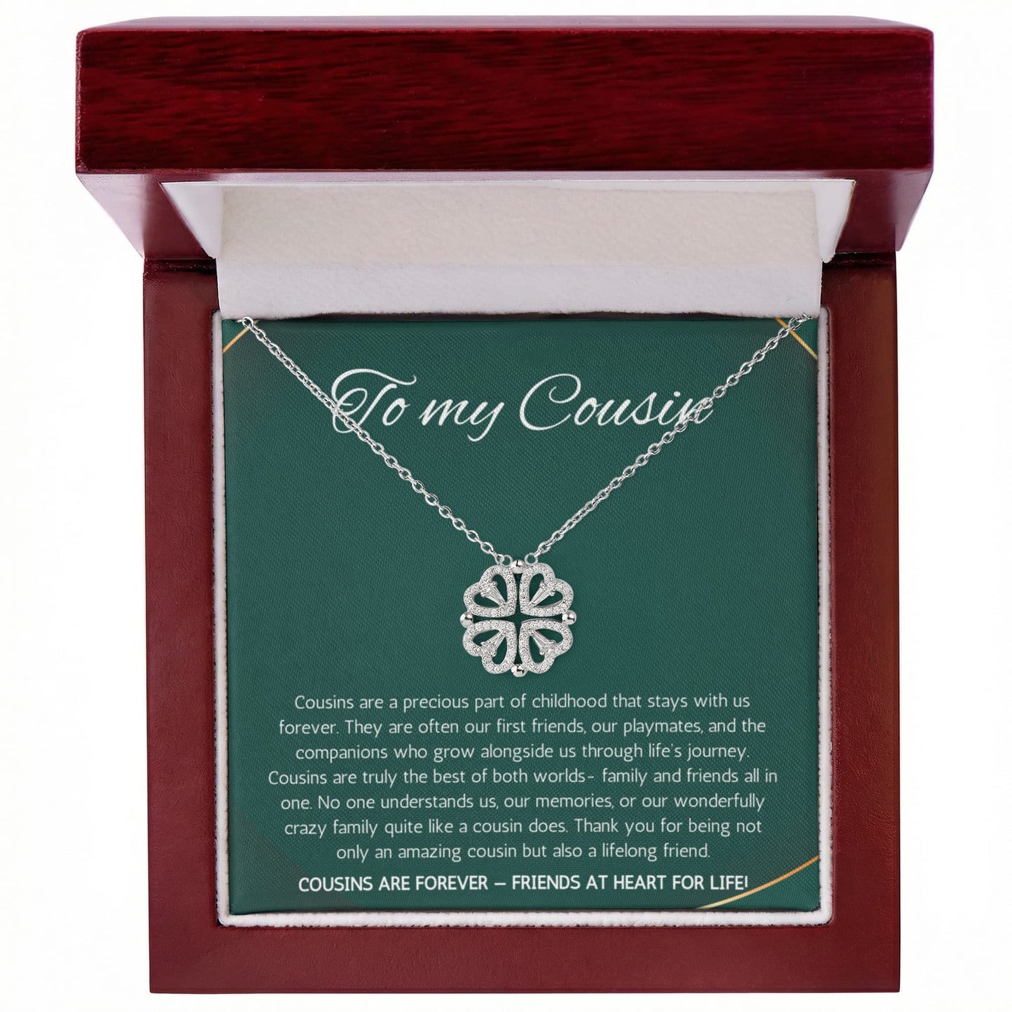 Cousin Gift Necklace, Cousin Best Friend Present, Cousins Christmas, Graduation Birthday, Gift Necklace Magnetic Heart