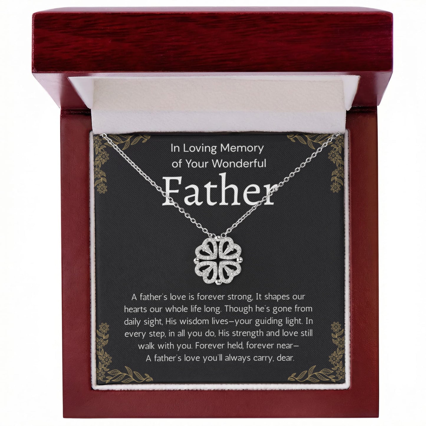 Loss Of Father Gift Necklace, Dad Memorial  Dad Condolence , Grief , Father Remembrance Necklace to Daughter Magnetic Heart