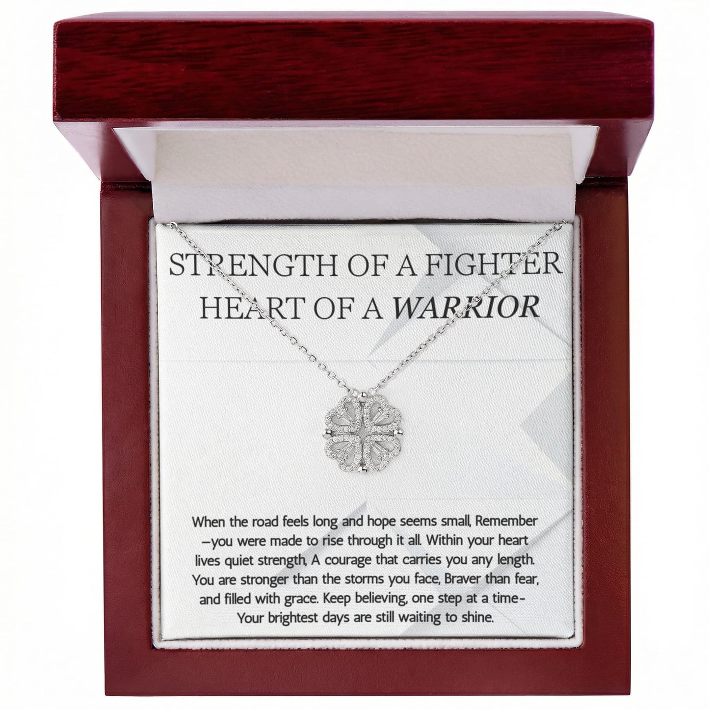 Warrior Magnetic Heart Necklace, Strength of a Fighter Jewelry, Encouragement Gift