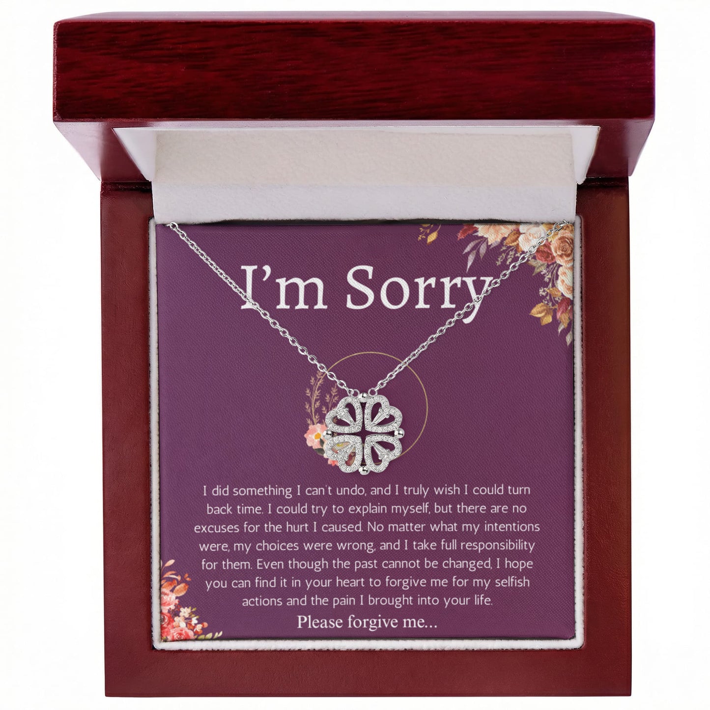 I'm Sorry Gift Apology Gift For Her Magnetic Heart Necklace Please Forgive me Gift Wife, Girlfriend, Friend, Forgiveness Jewelry