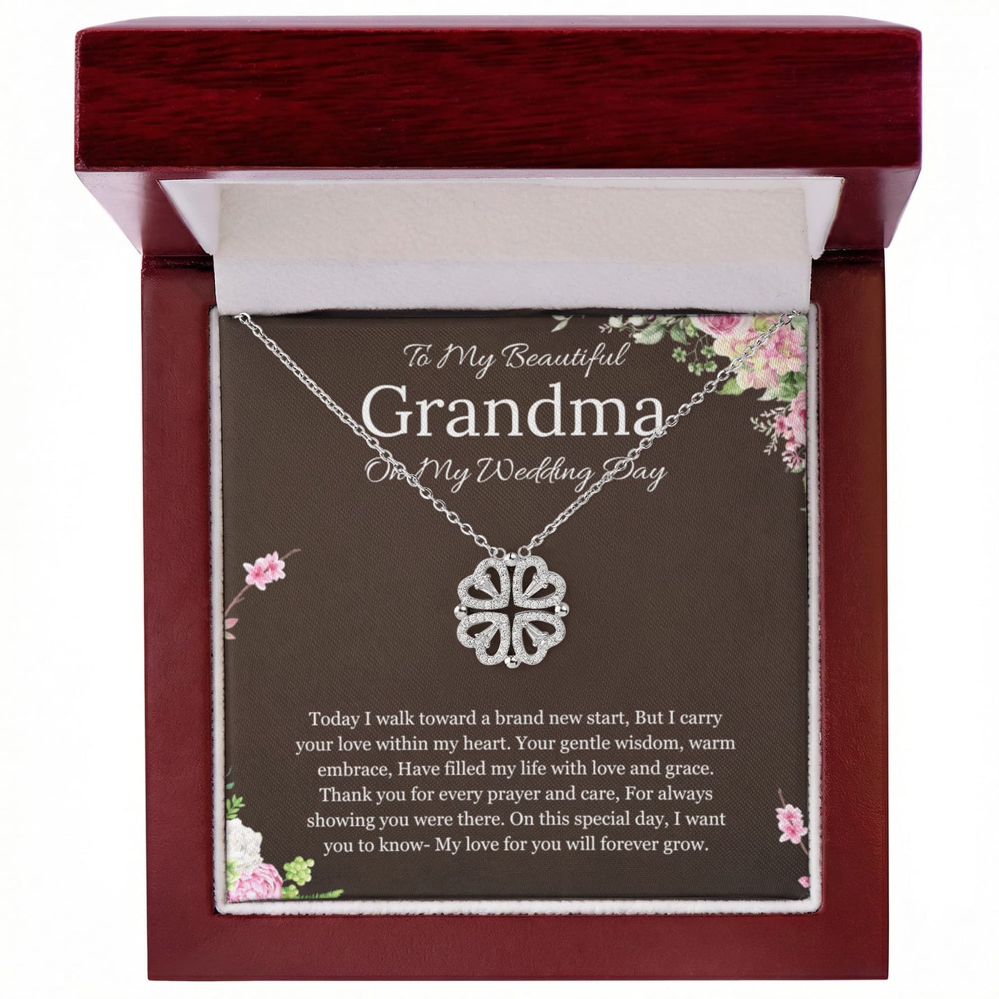 Grandmother of the Bride Gift to Grandma Wedding Gift for Grandma of the Bride Grandmother Wedding Necklace Magnetic Heart Jewelry