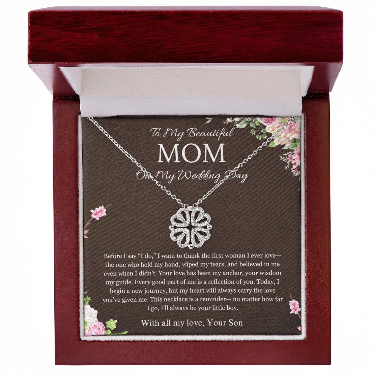 Mother of the Groom Gift From Son To Mom Gift Magnetic Heart  Wedding Gift Necklace Groom to Mother Son to Mother Gift For Wedding