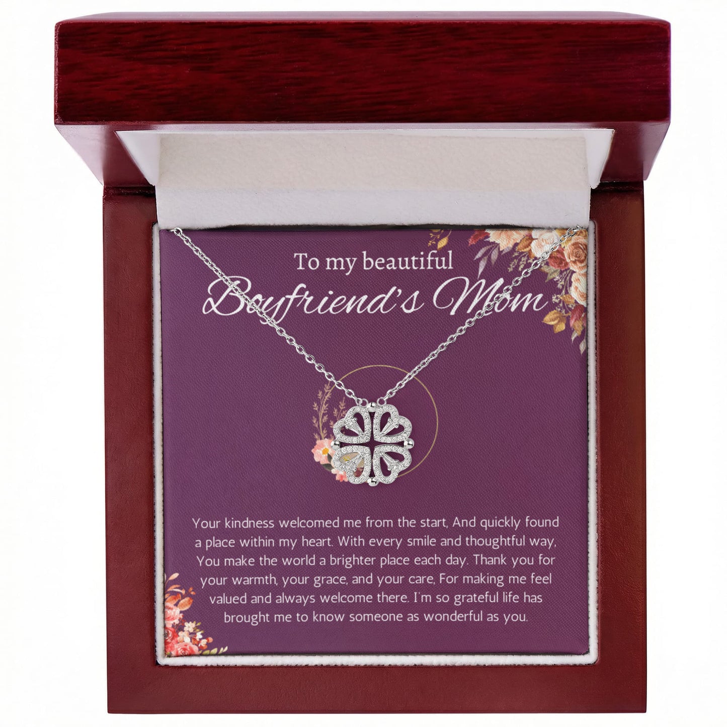 Boyfriends Mom Gift Necklace, Gift for Boyfriends mom From Girlfriend Jewelry Magnetic Heart Present