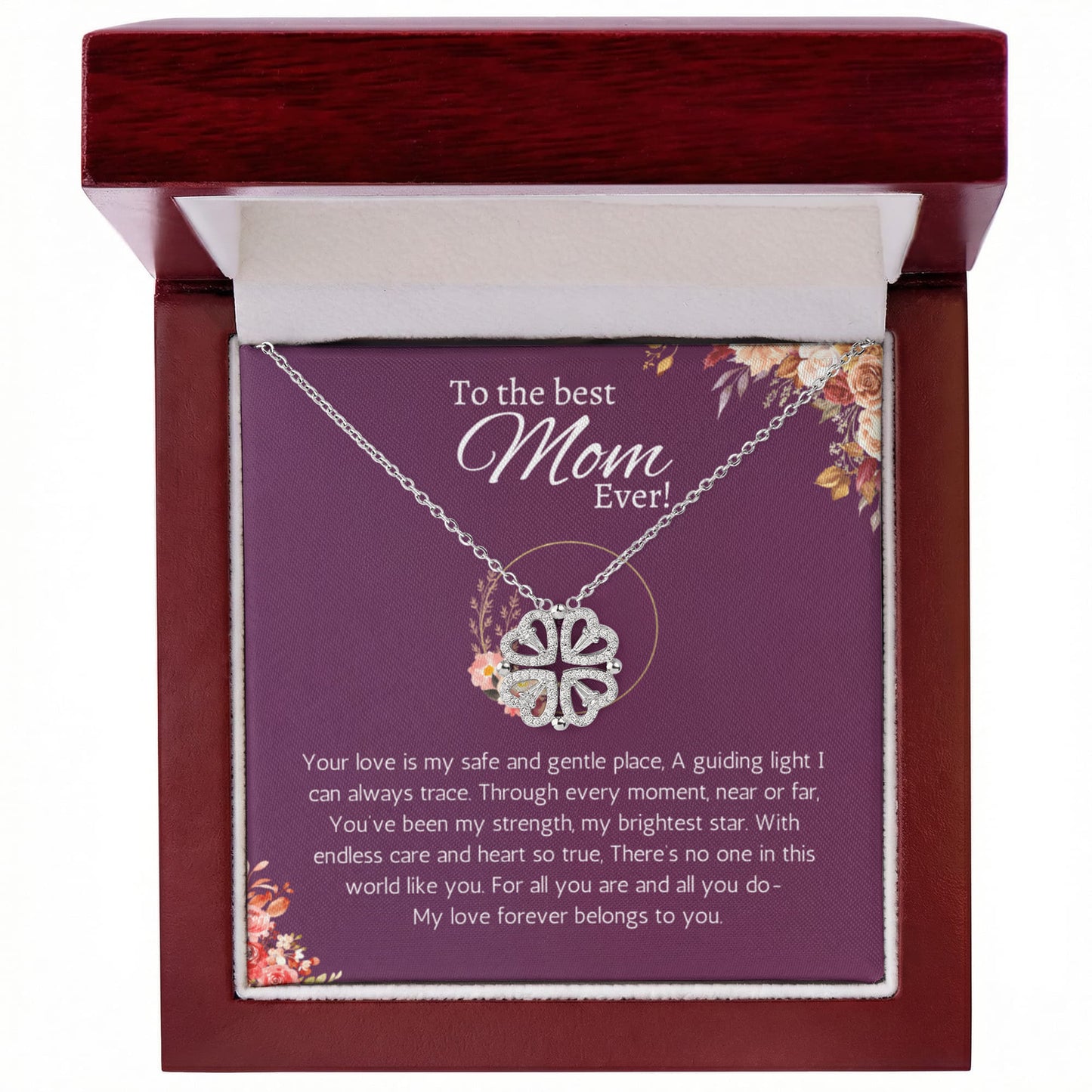 Best Mom Ever Gift for Mom from Daughter or Son Magnetic Heart Necklace for Mother's Day, Birthday, Holidays. thank you & Appreciation