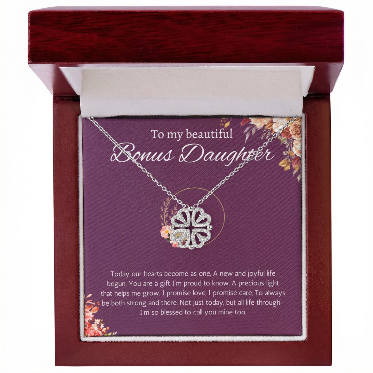 Daughter of the Bride Gift Necklace Stepdaughter Gift Stepdaughter Wedding Gift from Groom Bridal Party Jewelry Magnetic Heart